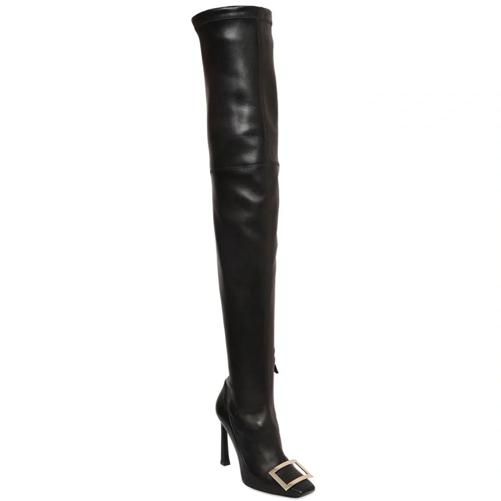 Roger Vivier Cuissard buckle leather thigh boots